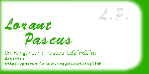 lorant pascus business card